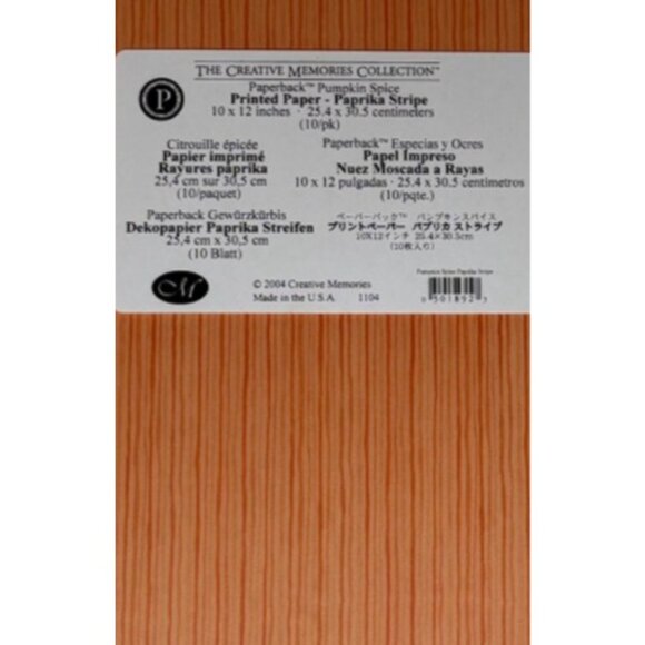Creative Memories Shades Orange Pumpkin Spice 10x12 Photo Mounting Paper NEW - Picture 2 of 3